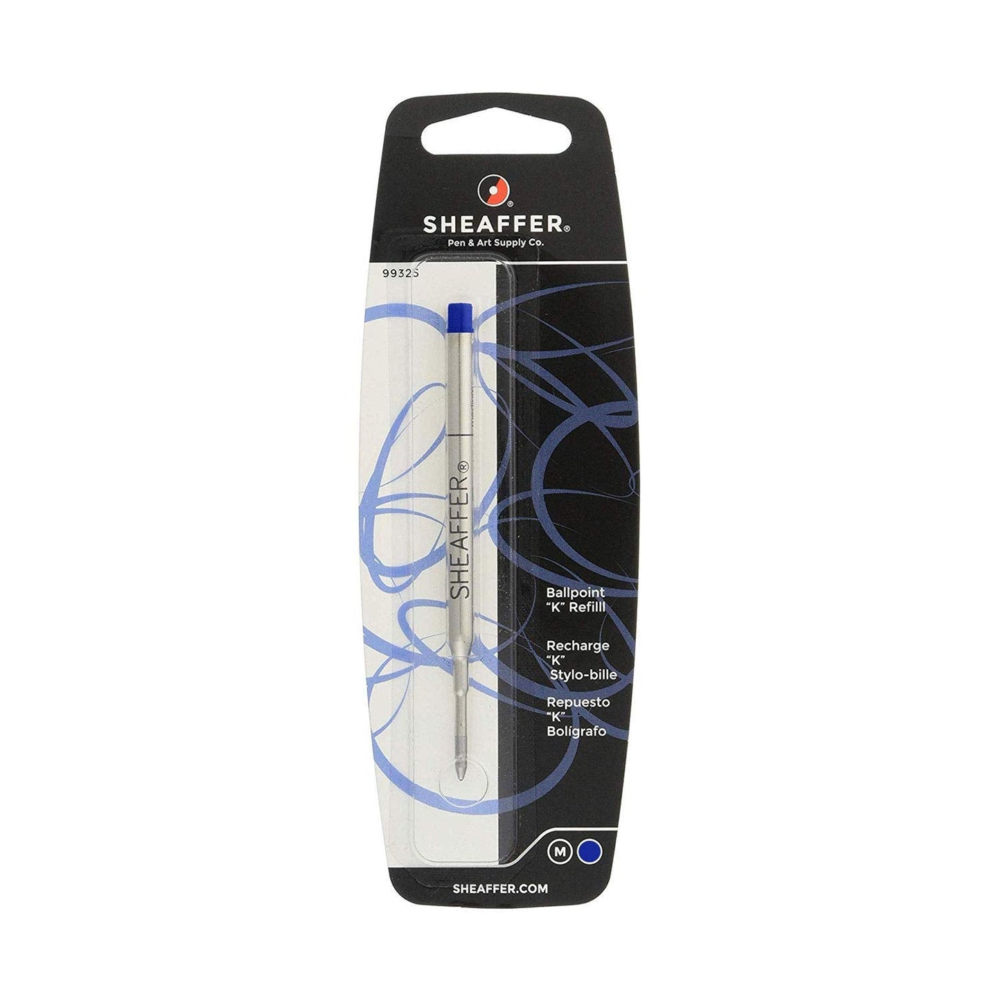 Sheaffer K Ballpoint Pen Refill, Medium Point, Blue Ink, 3/Pack (99325) by Sheaffer