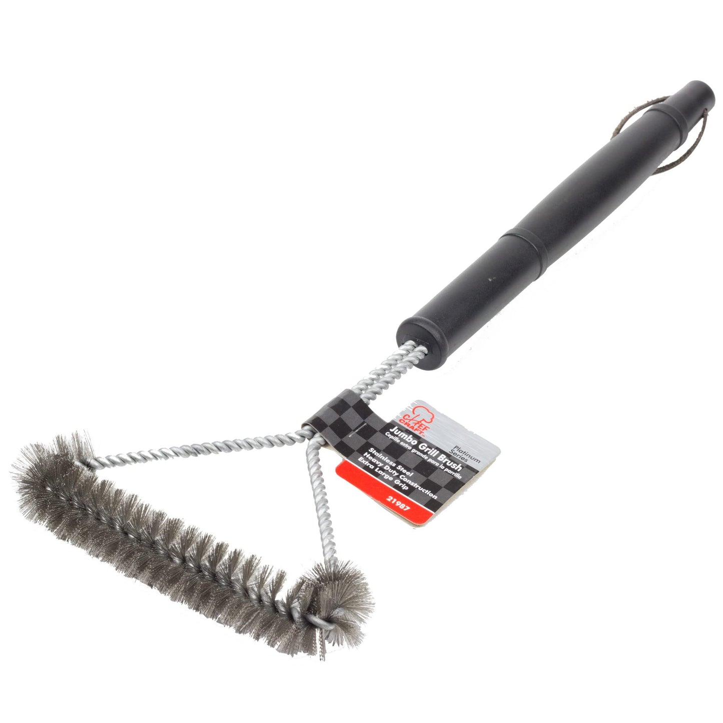 Chef Craft Select BBQ Grill Brush, 18 Inch, Stainless Steel/Black