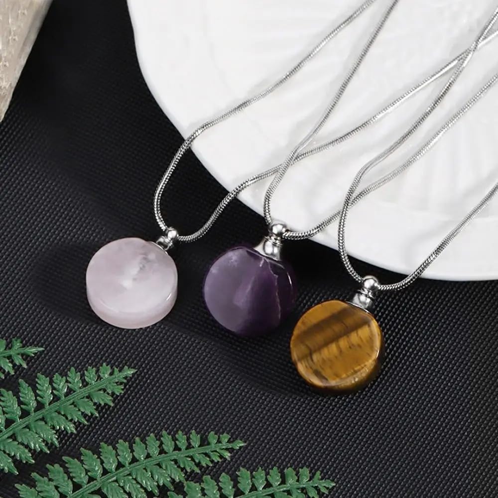 Generic 925 Sterling Silver & 14K Gold Filled Essential Oil Necklace for Women & Men, Clay Core, Neutral