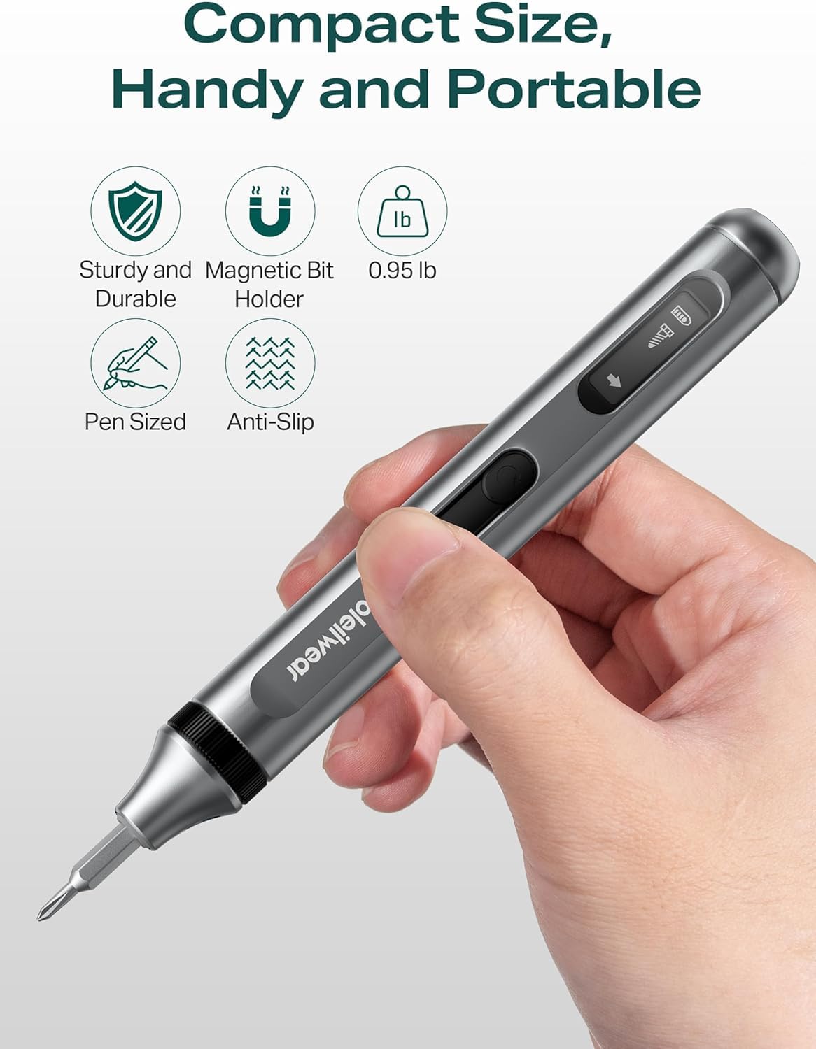 Mini Electric Screwdriver Set, 52 in 1 Precision Electric Screwdriver Cordless with 48 Magnetic Bits, Power Screwdriver Repair Tool Kit with Tweezers and Pry Bar, for Laptop Phone Electronics Repair