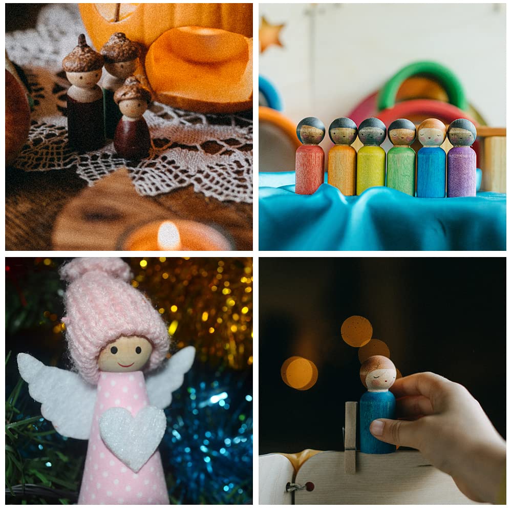 NODG 50 Unfinished Wooden Peg Dolls - Suitable for Children's DIY Crafts, Painting, Games, Home Decorations