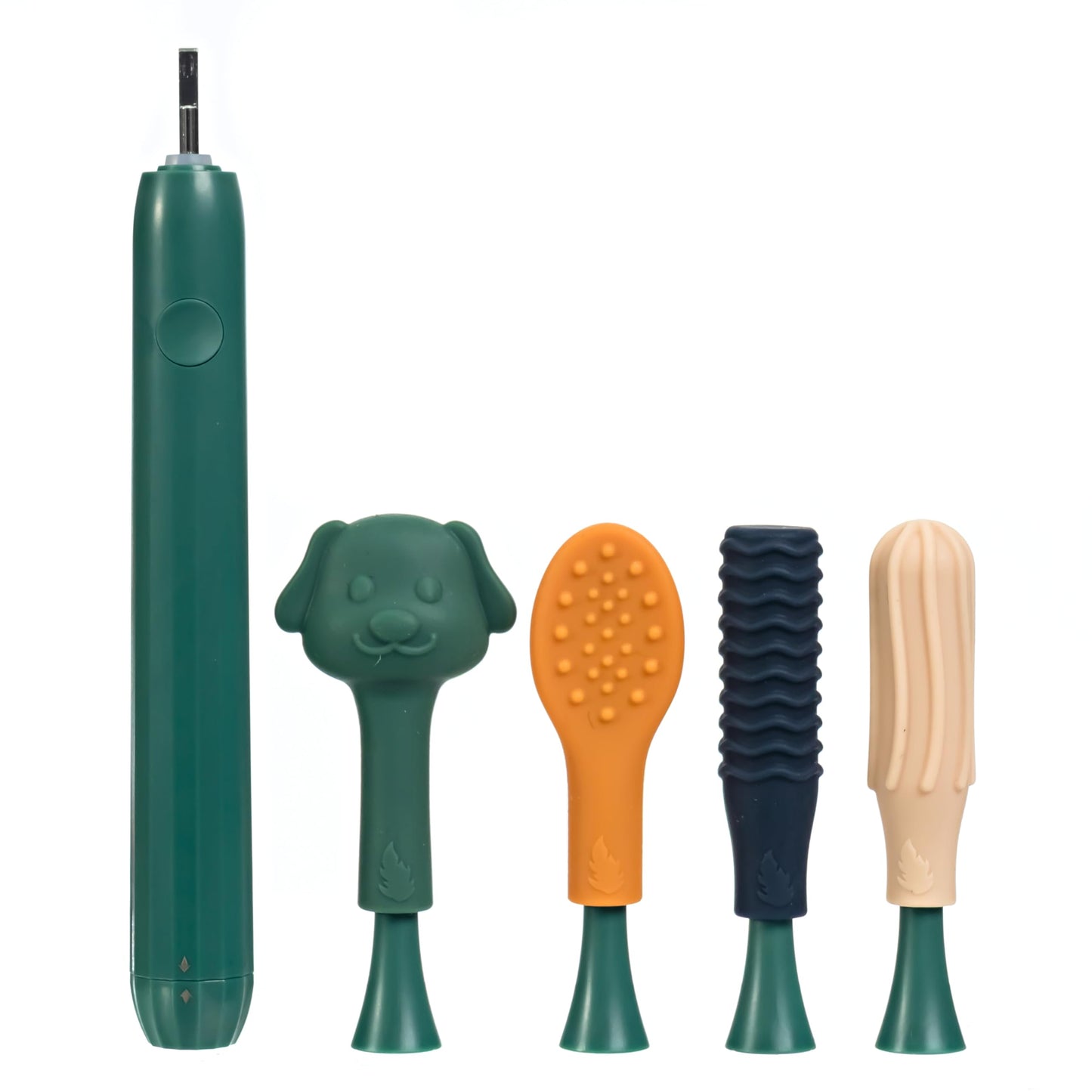 Leaf and Pebble TheraVibe Oral Motor Therapy Pen Kit with 8 Textured Tips | Natural Silicone Therapy Stimulator Tool for Speech & Feeding | Sensory Vibration Device for Autism, ADHD & Special Needs