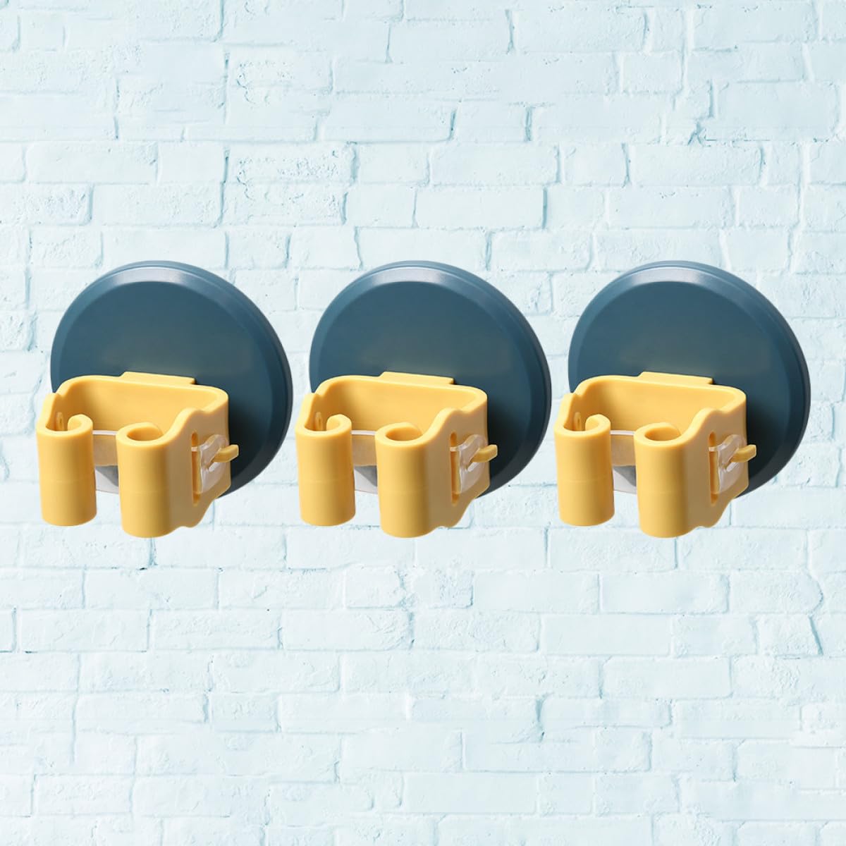 Mop and Broom Holder Wall Mounted with Suction Cup Clamps