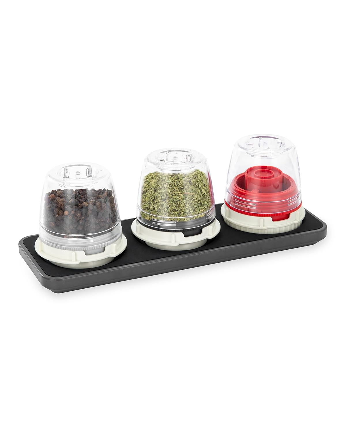 FinaMill Slate Trio Stackable Tray – Spice Rack for 3 FinaMill Pods, Durable Kitchen Organizer for Spice Grinder, BPA-Free, Easy to Clean, Keeps Spices Neat and Accessible, Home and Kitchen Gift Ideas