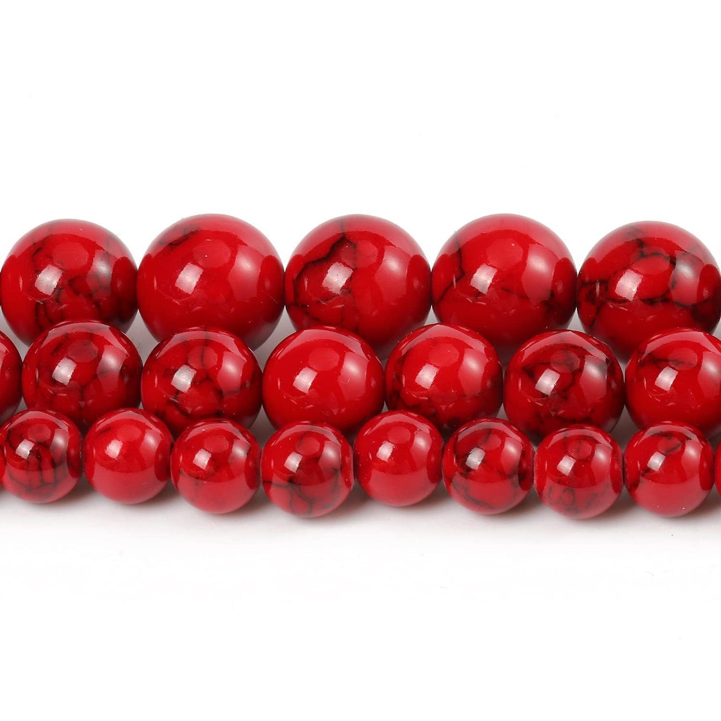 Beads for Bracelets Red Beads 6MM Beads Red Turquoise Bead Crystal Gemstone Beads for Bracelets, Natural Stone Beads for Jewelry Making About 60pcs