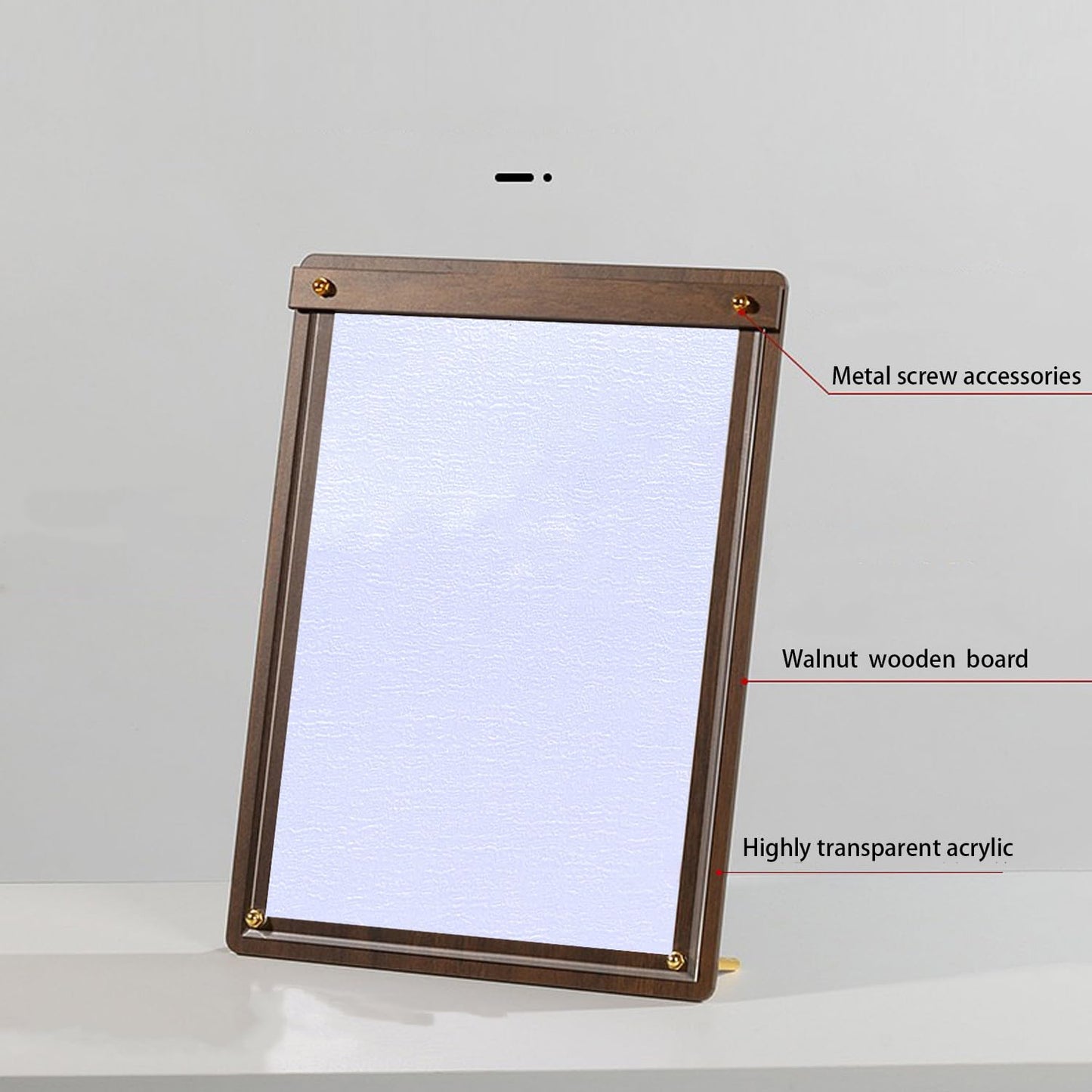 Acycoin2A Walnut Wood Nail Color Display Board Photo Frame Nail Polish Glue Template Color Card with False Nail Tips and Number Sticker