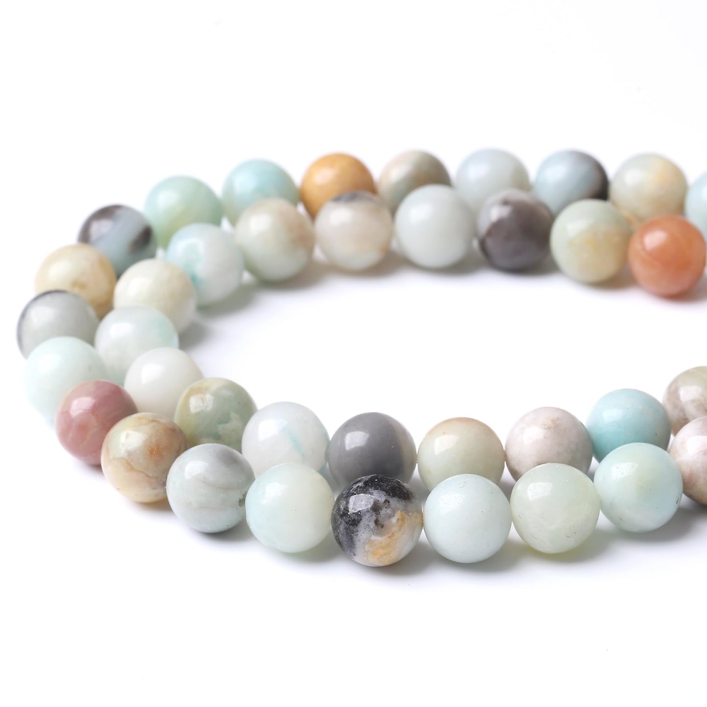 10MM Amazonite Beads Round Loose Beads Natural Gem Beads Crystal Energy Stone Beads for Jewelry Making DIY Bracelet Necklace