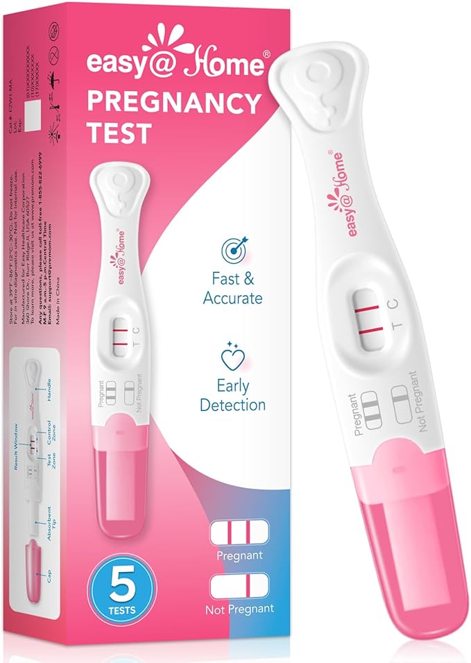 Easy@Home Pregnancy Test Sticks: Early Detection & Reliable + Easy@Home Ovulation Test Kit: 50 Ovulation Strips & 20 Early Pregnancy Tests & One Basal Body Thermometer & 70 Urine Cups