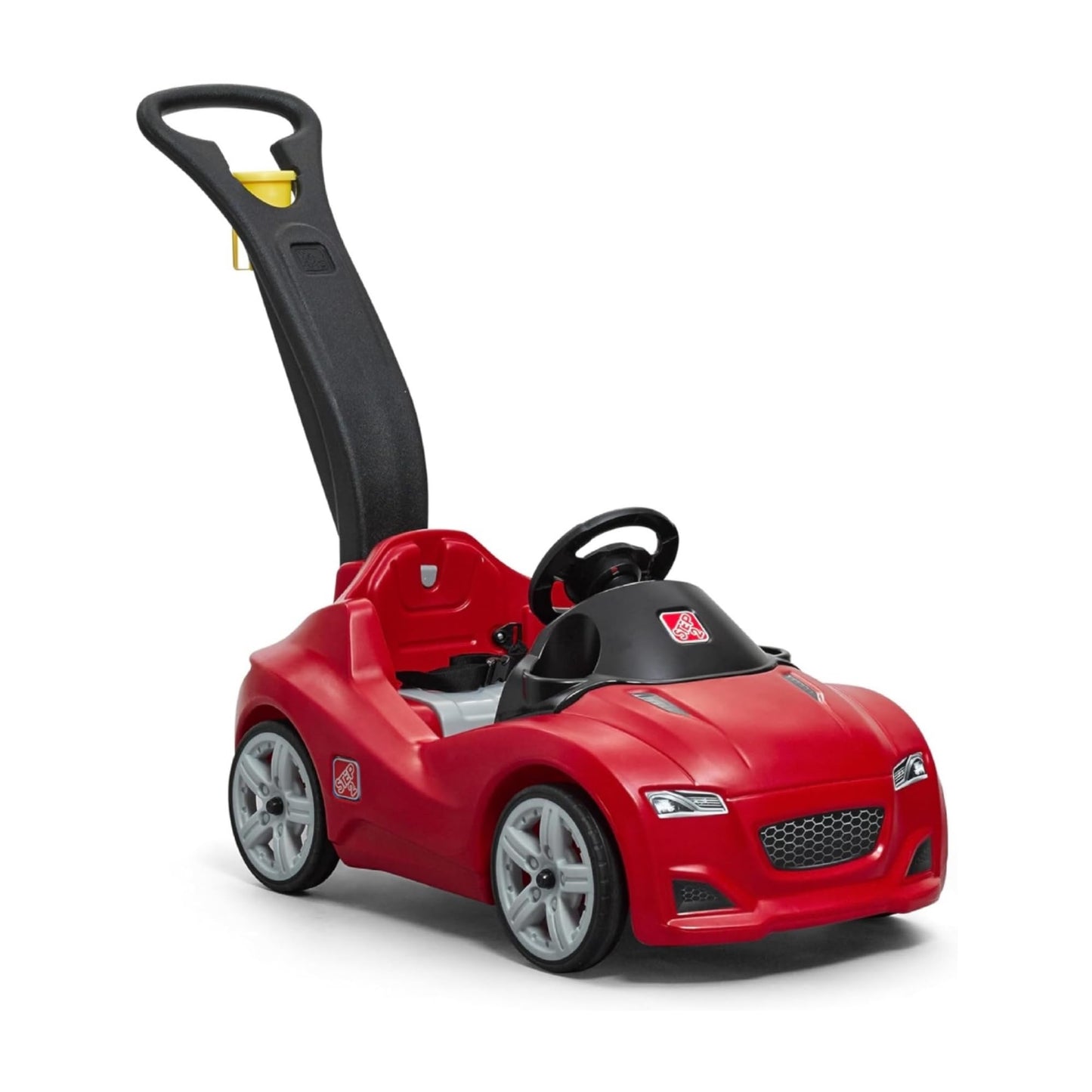 Step2 Whisper Ride Cruiser Kids Push Car, Ride On Toy, Stroller Substitute, Includes Seat Belt & Horn, Made of Durable Plastic, Max Weight 50 lbs., For Toddlers 18 Months - 4 Years Old, Red