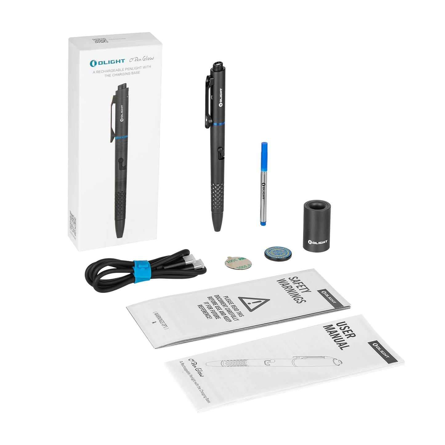 OLIGHT O'Pen Glow EDC Pen Light, 120 Lumens Rechargeable Pen Flashlight with Green Beam, Portable Writing Pen for Presentation, Office, Inspection, Outdoor Use, Professional Gift(Black)