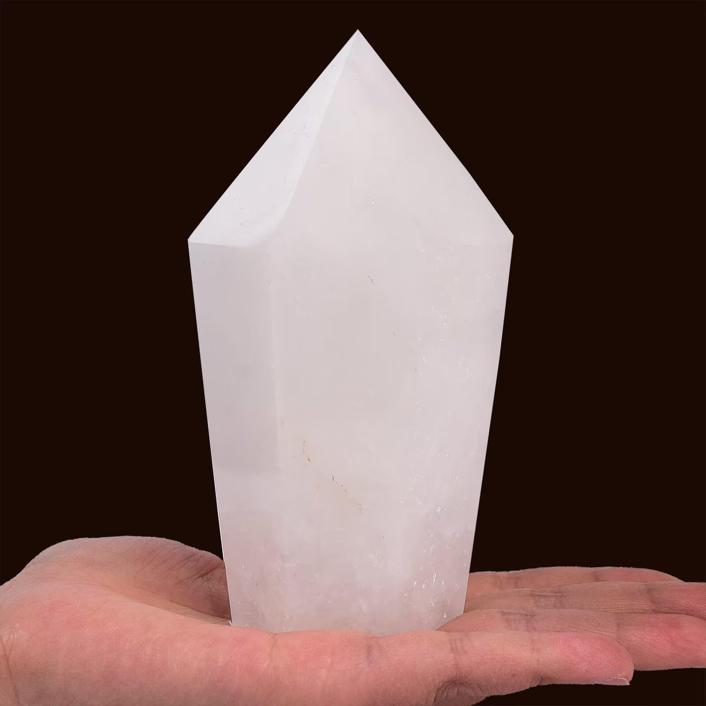 VIZYTOU White Crystal Stone Tower Obelisk Large Healing Crystal Rock Point Wand Reiki Healing Meditation Stone 1.1-1.7 LBS
