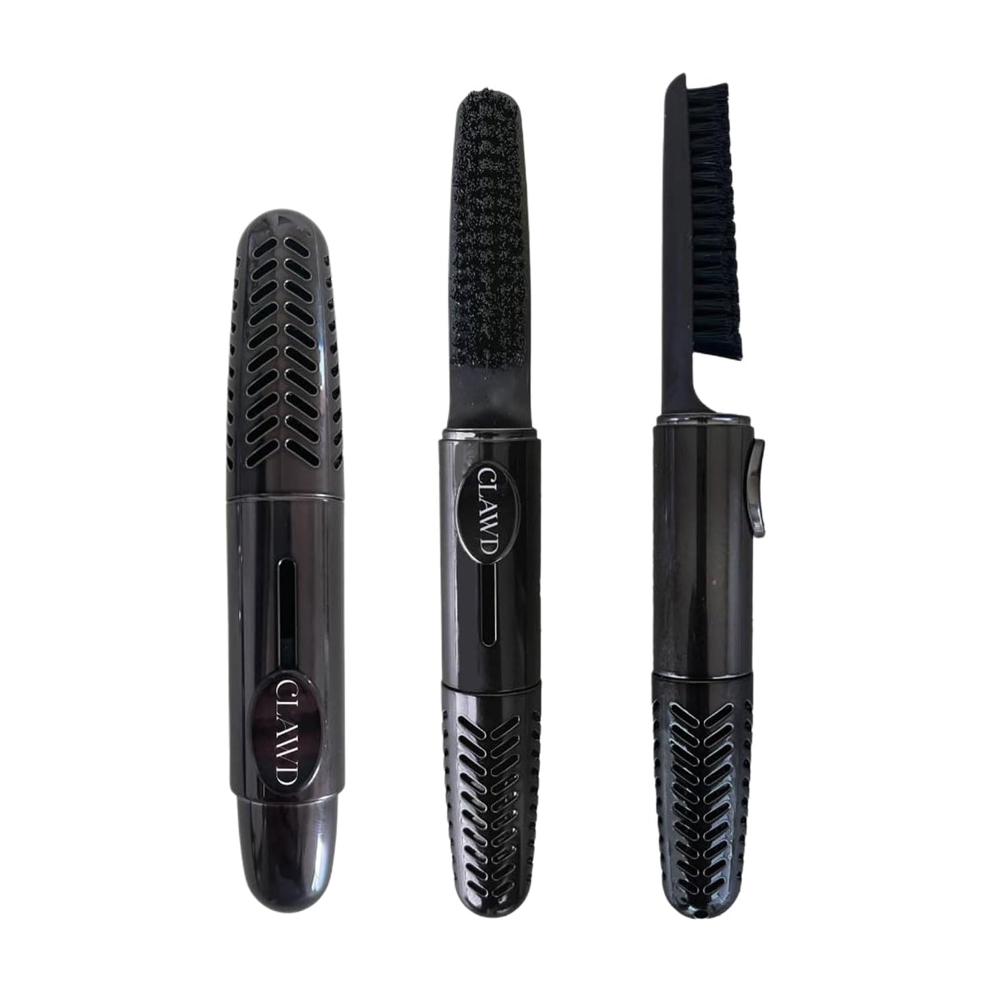 CLAWD Nail Brush for Cleaning Fingernails | Soft Bristle Portable Travel Nail Cleaner Brush for Women | Black