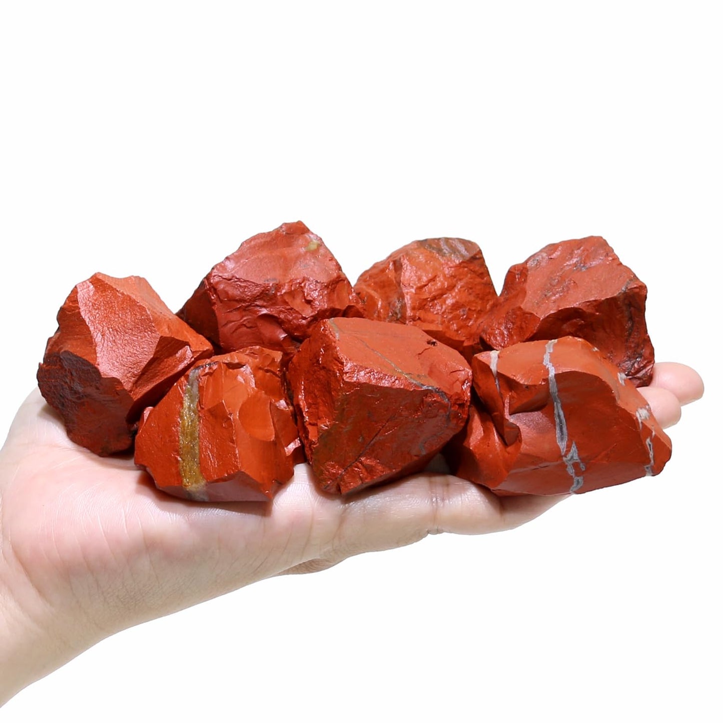 Nvzi Red Jasper Stone Crystals, Bulk Crystals, Crystals and Healing Stones, Rocks for Tumbling, Amathesis Crystal, Raw Crystals Bulk, Calcite Crystal for Decoration, Wicca, Reiki, Chakra(1LB)