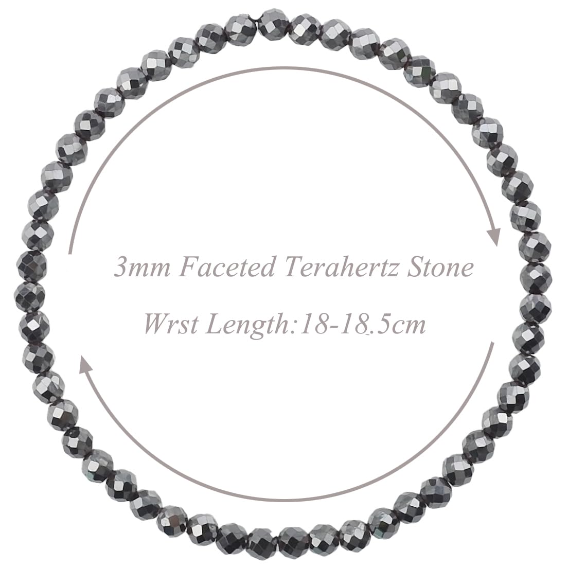 MASSIVE BEADS Natural Genuine Gemstone Beads Healing Crystal Chakra Reiki Jewelry Faceted Round Beads Bracelets (Terahertz Stone, 3mm)