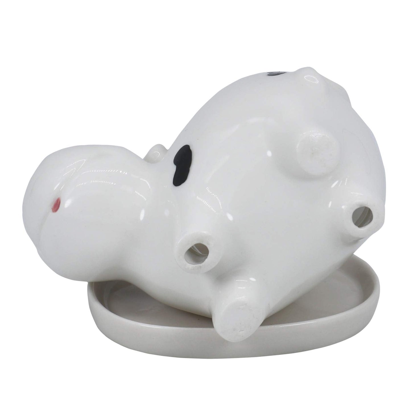 Gemseek Cute Cow Succulent Planter Pot with Drainage Tray, Small White Ceramic Cactus Flower Container, Animal Shaped Indoor Air Plants Holder