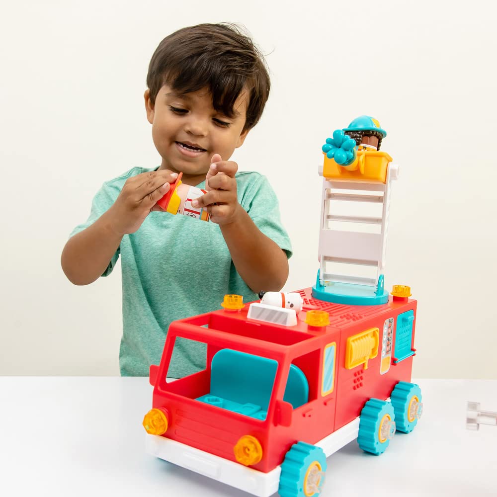Educational Insights Design & Drill Bolt Buddies Fire Truck - Construction Toys & Toddler Tools, Kids Tool Set with Real Electric Drill Toy, Take Apart STEM Set, Building Kit & Gift for Ages 3+
