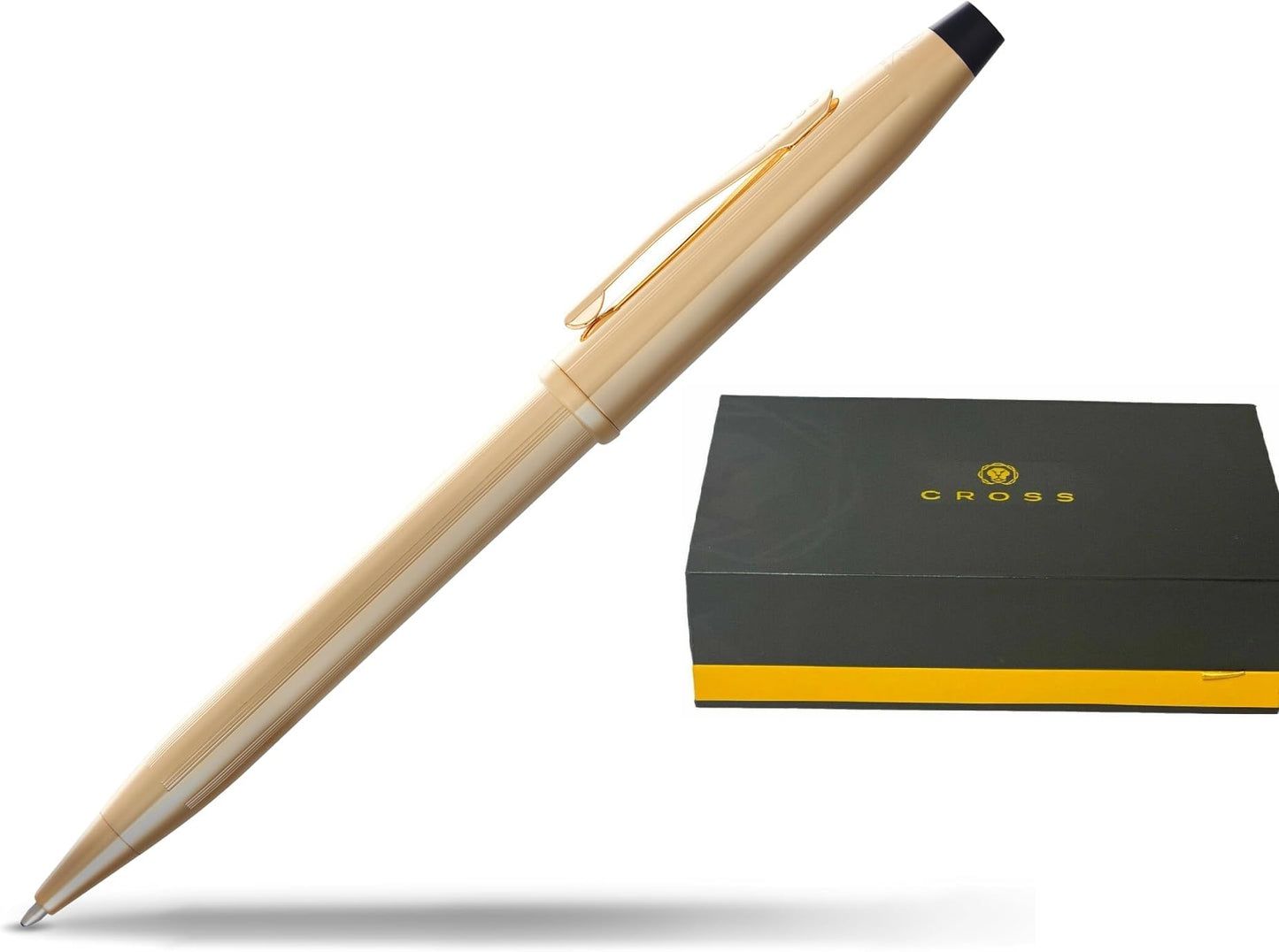 Cross Century II Refillable Ballpoint Pen, Medium Point, Black Ink, 23KT Gold Plated, Luxury Gift Box