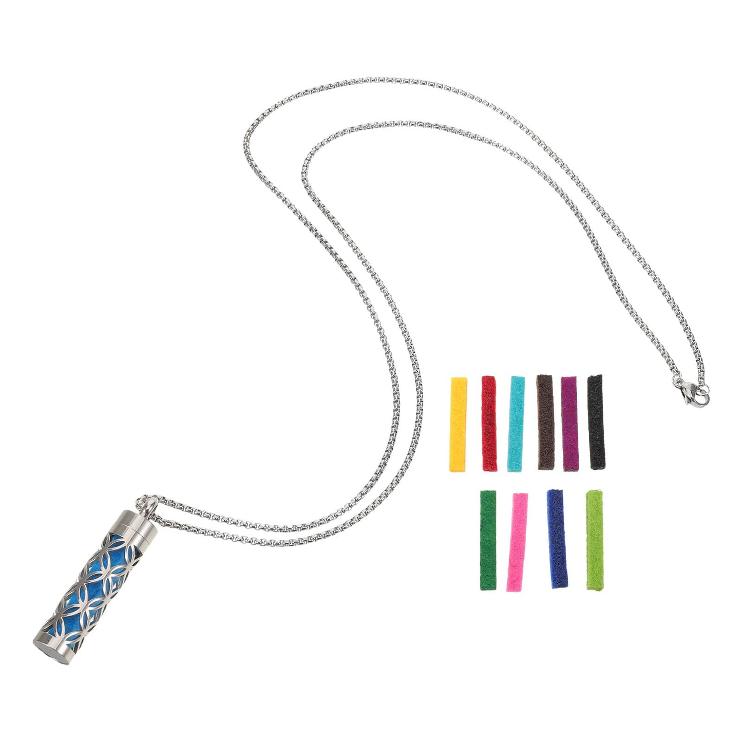 NIYANGLE 1 Set Stainless Steel Aroma Aromatherapy Essential Oil Diffuser Necklace Locket Pendant with Refill Pads Perfume Necklace