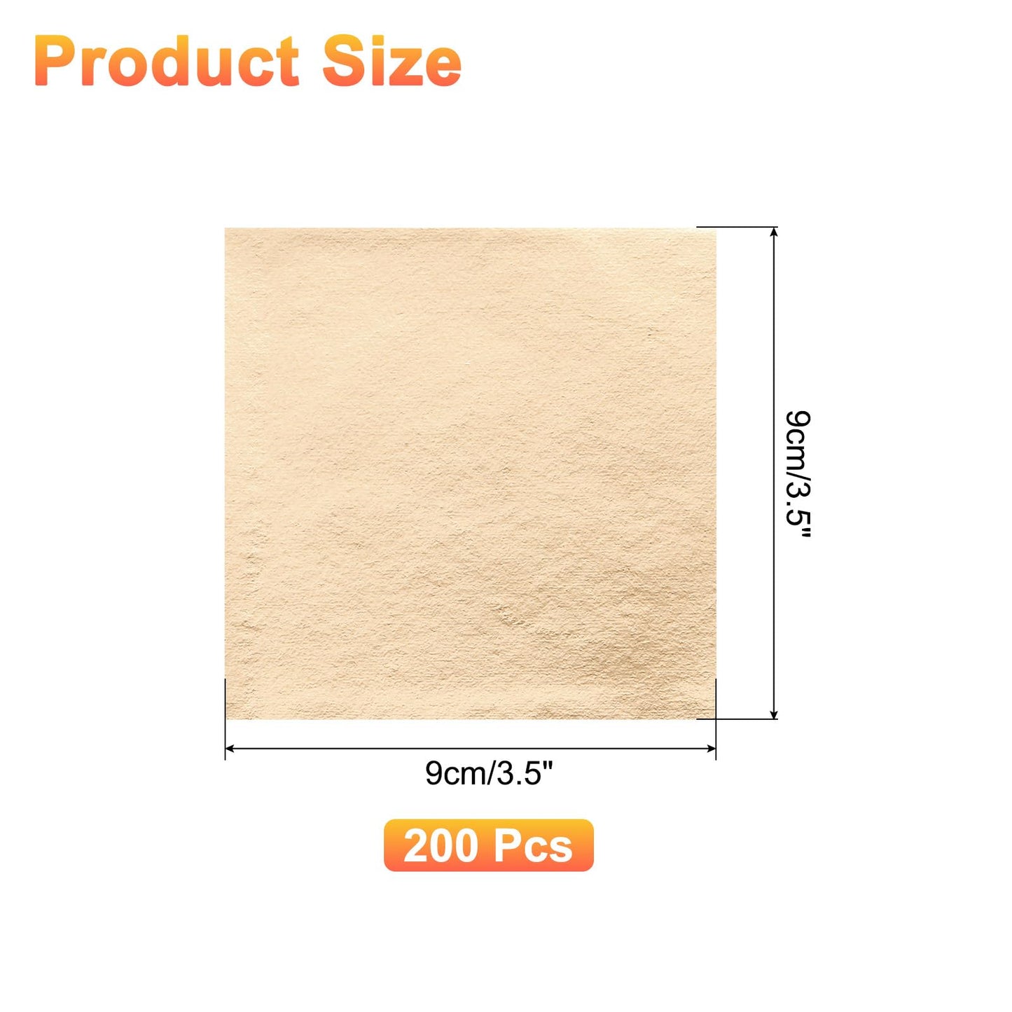 uxcell 200pcs Leaf Sheets, 3.5" x 3.5" Foil Sheets Paper Sheets for DIY Crafts Painting Nails Resin Furniture Decoration(Champagne Gold)