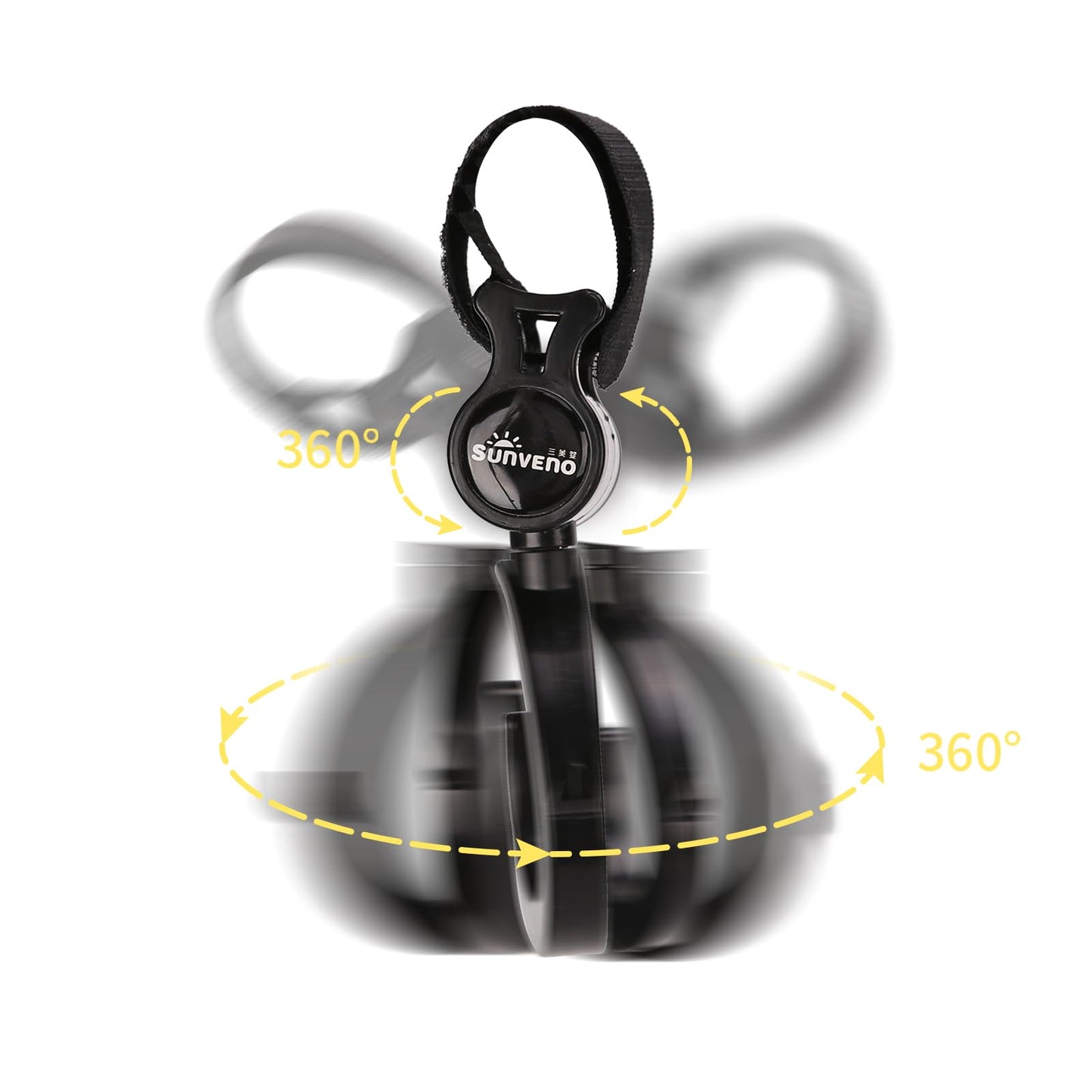 SUNVENO Stroller Hooks for Diaper Bag 4 Pack, Baby Travel Essential Heavy Duty 360° Rotating Clips, Universal Stroller Accessories for Wagons, Strollers, Carts and Bikes, Holds 10 lbs Each