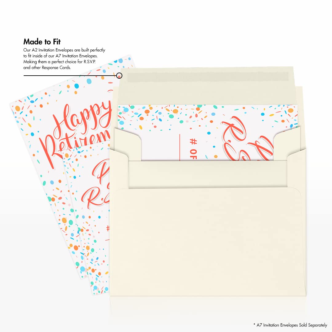 LUXPaper A2 Classic Linen Invitation Envelopes | 4 3/8" x 5 3/4" | Natural White | 70lb. Text | 50 Qty