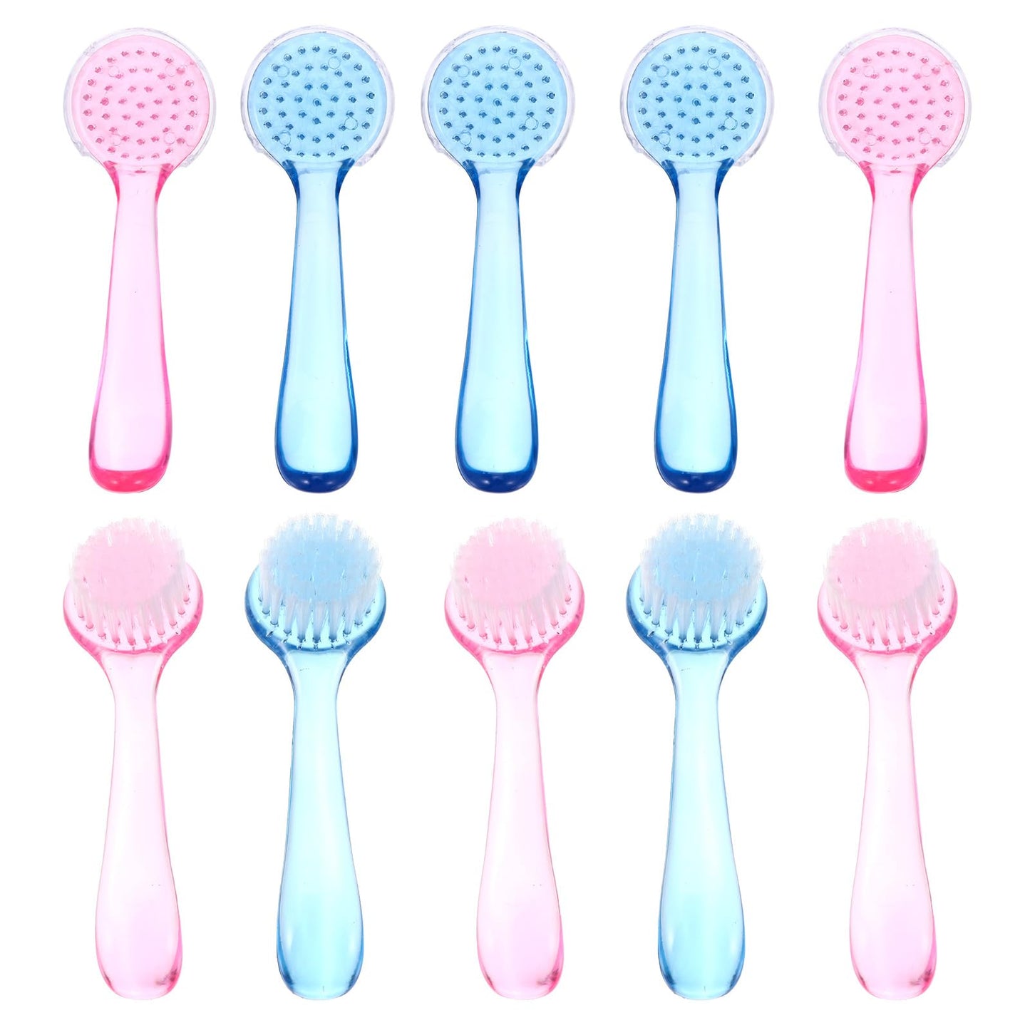 Healeved 10Pcs Fingernail Cleaning Brush with Handle Grip Nail Scrubber Brushes for Toes and Nails Cleaner Multi-Purpose Bulk Facial Cleansing Brush Set 5.12 Inch