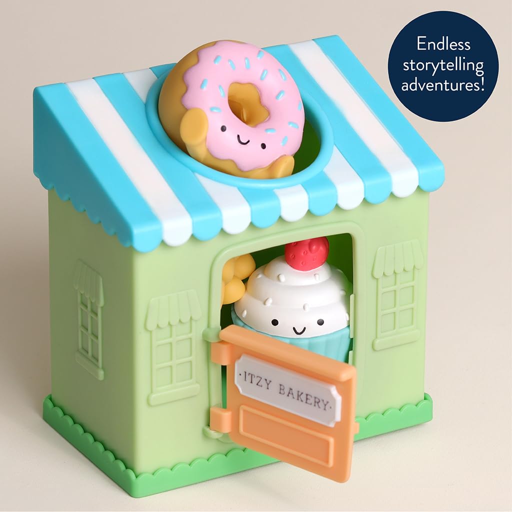 Itzy Ritzy Put & Take Activity Toy – Spill & Fill Includes 4 Squeezable Pieces for Infants & Toddlers – Great for Sorting, Imaginative Play & Sensory Engagement (Bakery)