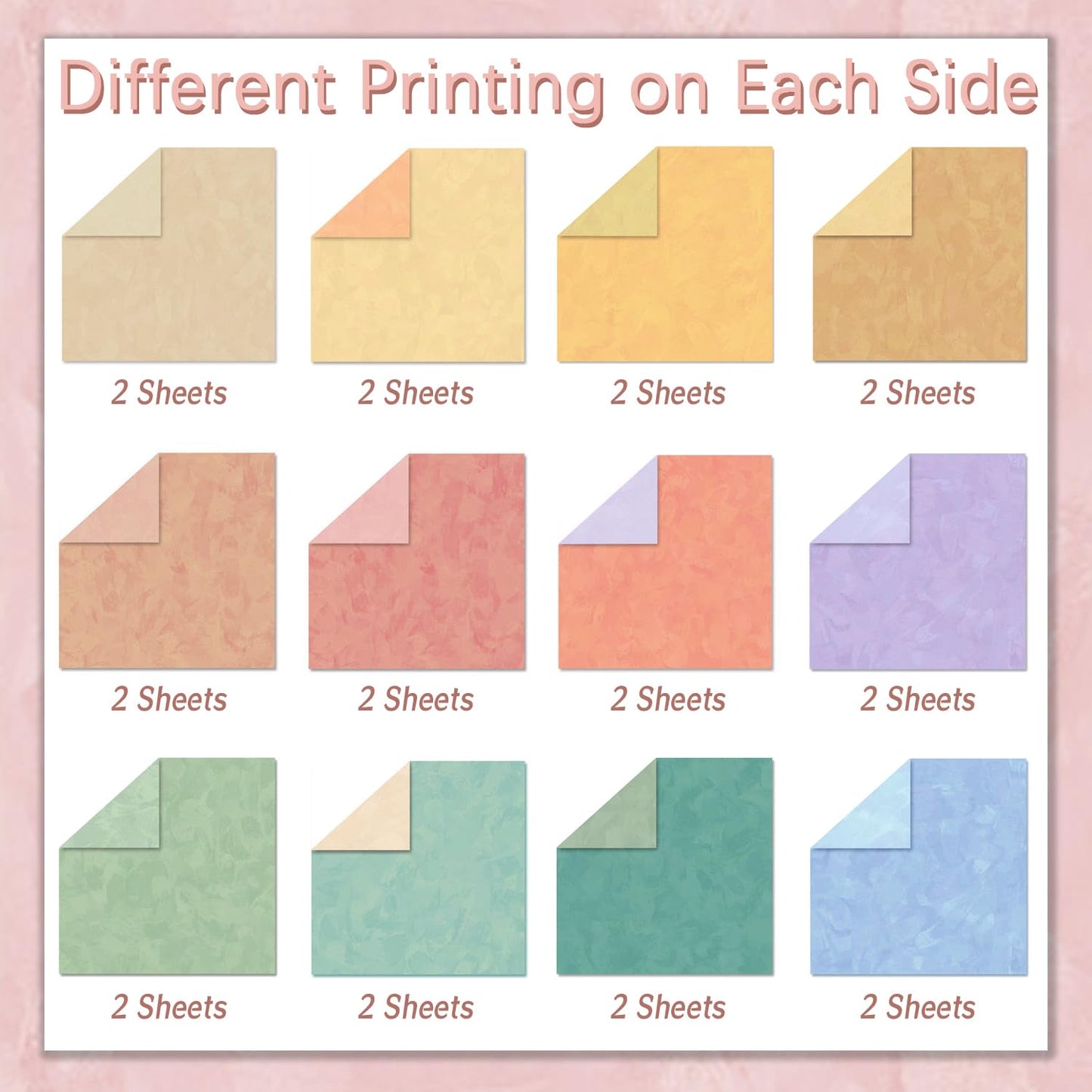iChuan 24 Sheets Scrapbook Paper 12" Double-Sided Photo Backdrop Patterned Craft Paper 160gsm for Junk Journals Greeting Cards Album Decoration(Boho Design B)