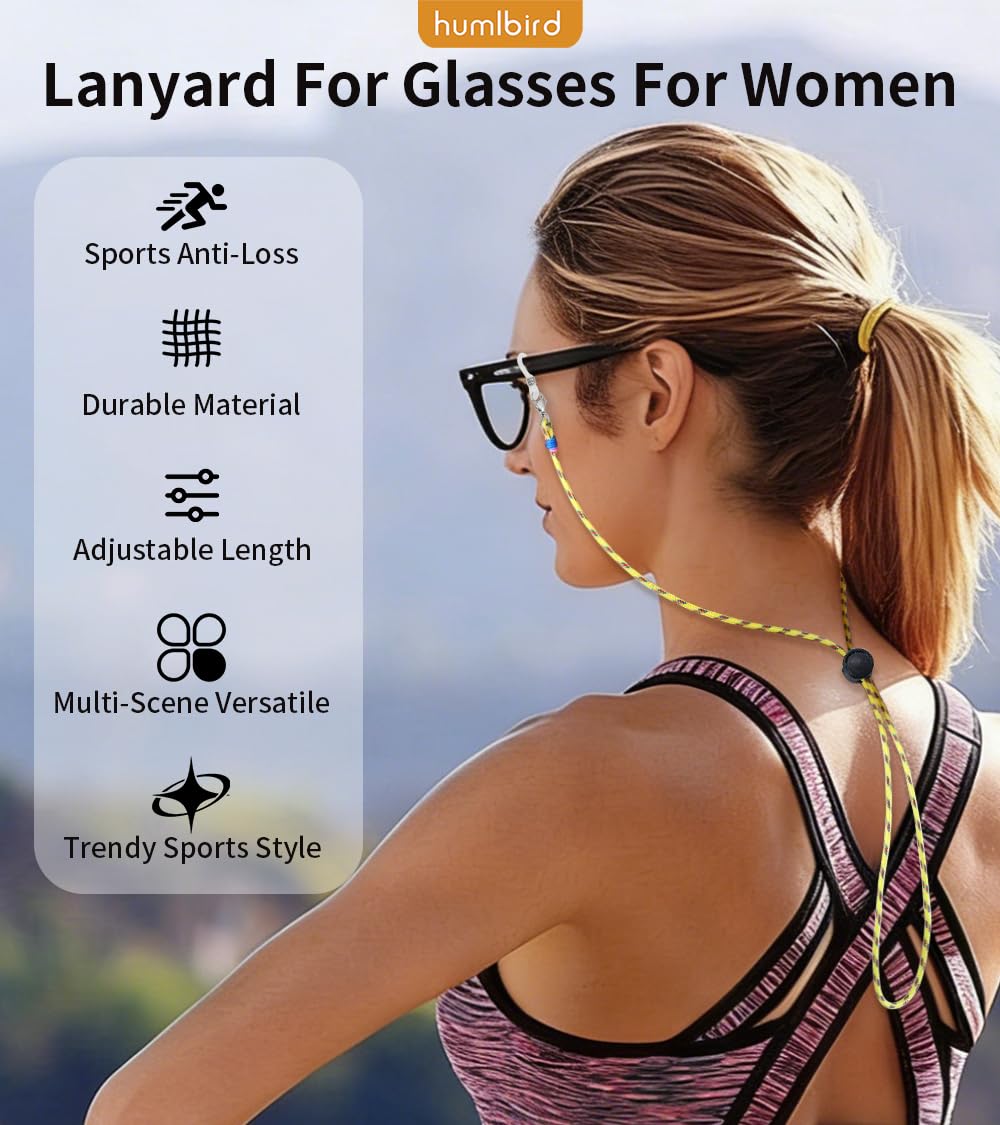 humlbird Glasses Strap Eyeglass Holder Strap for Eyewear Eye Glass Chain for Women Yellow