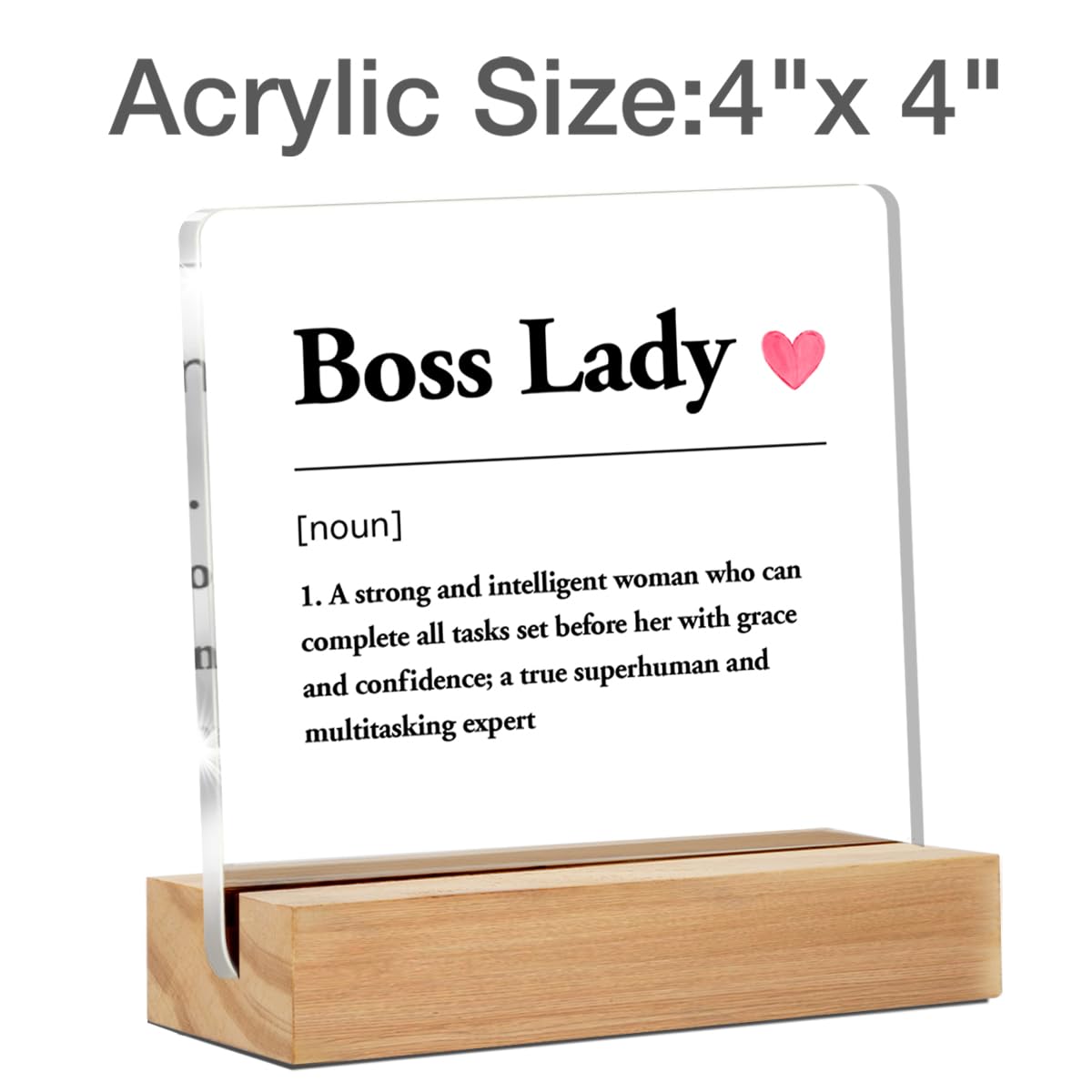 Best Boss Gifts - Office Decor - Thank You Gifts - Clear Desk Sign (4 x 4 Inches)