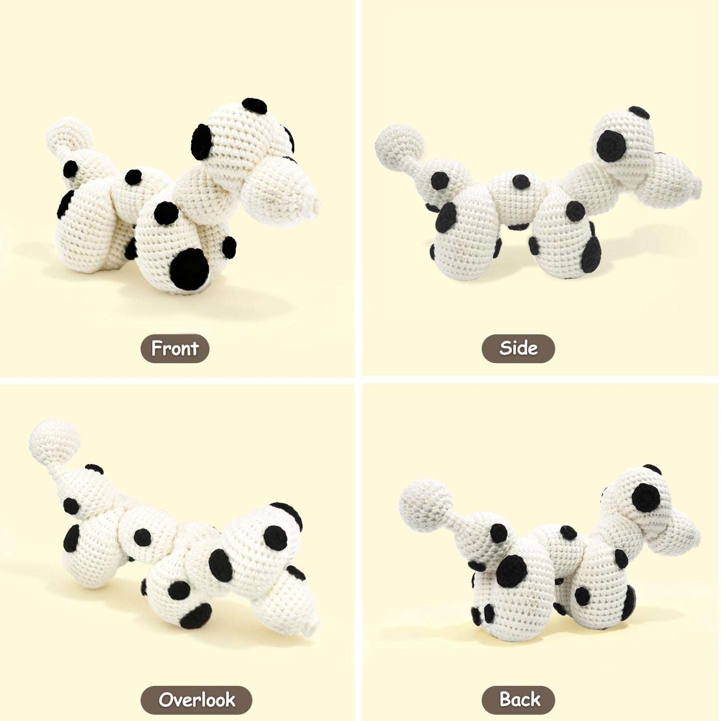Dog Crochet Kit for Beginners, Larger Size Amigurumi Starter Kit with Step-by-step Tutorial Video and User Manual, Easy Art Crochet Knitting Amigurumi, DIY Animal Kits Dogs Puppy Lovers
