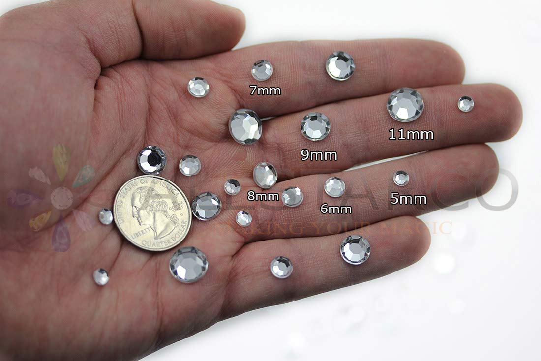 400PCS SS40 8mm Assorted Flat Back Acrylic Rhinestones Plastic Gems for Jewelry Making, Face Painting Cosplay Costume Embelishments