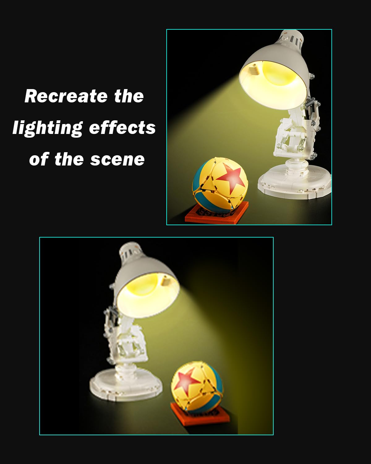 Mililier LED Light Kit for Lego 21357 Pixar Luxo Jr. Building Set, Compatible with Lego 21357 Building Blocks Model(Not Include Blocks Set)