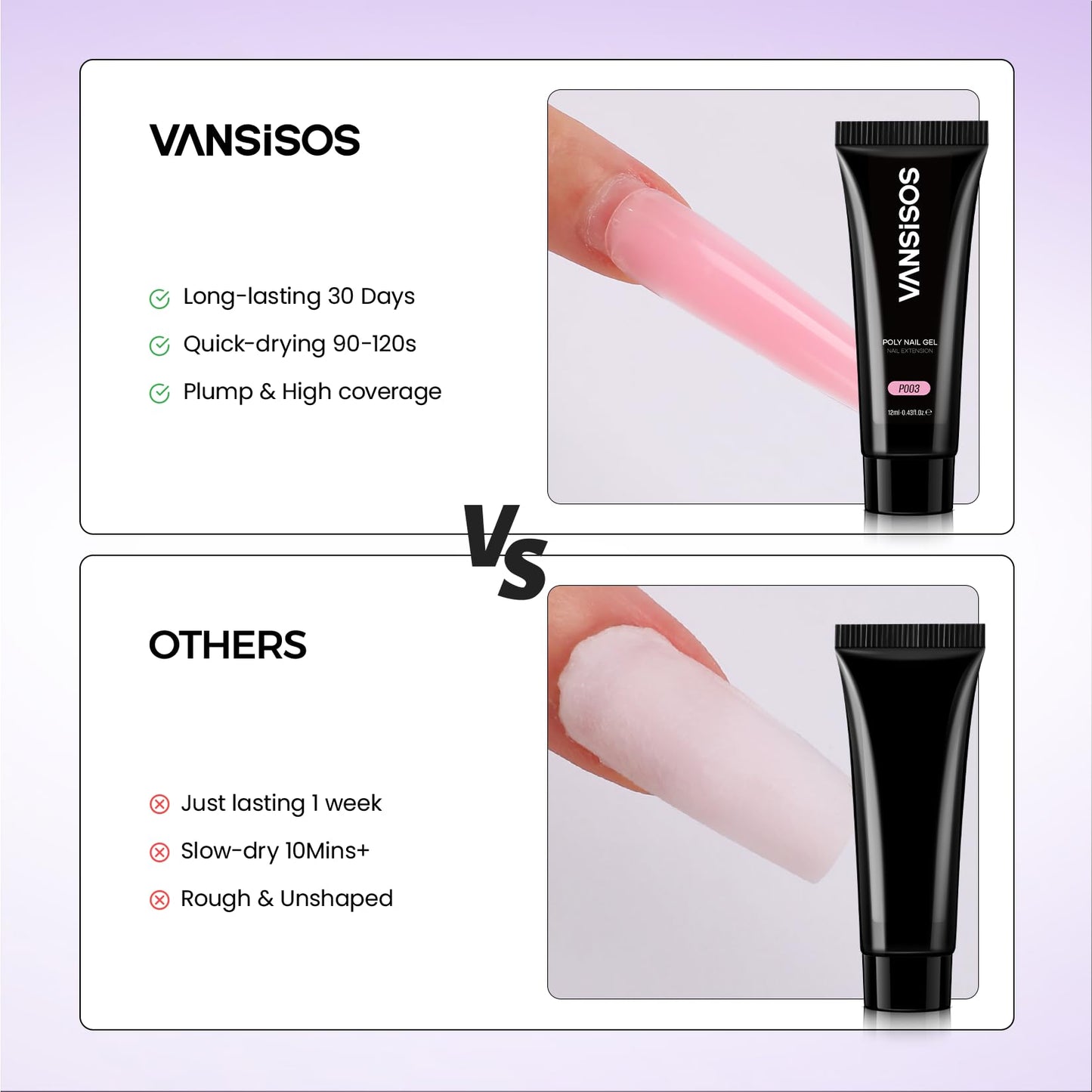 VANSISOS Poly Nail Gel Complete Kit: 12 Colors Poly Nail Gel Kit with U V Light Slip Solution with Base & Top Coat Extension Full Kit for Beginners DIY at Home or Professional Salon