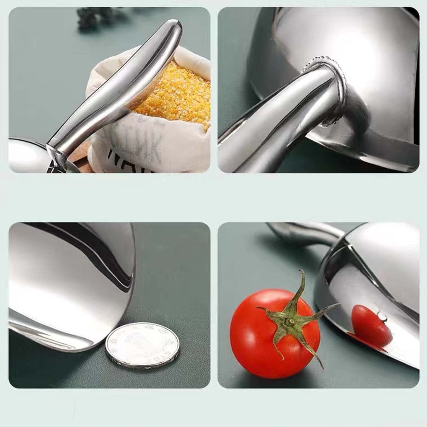 Stainless Steel Ice Scoop - Mini Ice Scoop for Freezer, Heavy Duty, Dishwasher Safe, 5 OZ