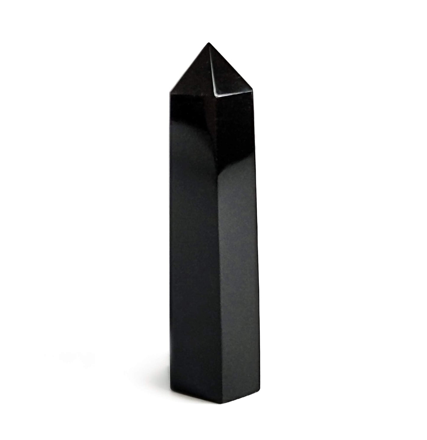 Black Obsidian Healing Crystal Wands Point Faceted Prism Bars for Reiki Chakra Meditation Therapy Deco