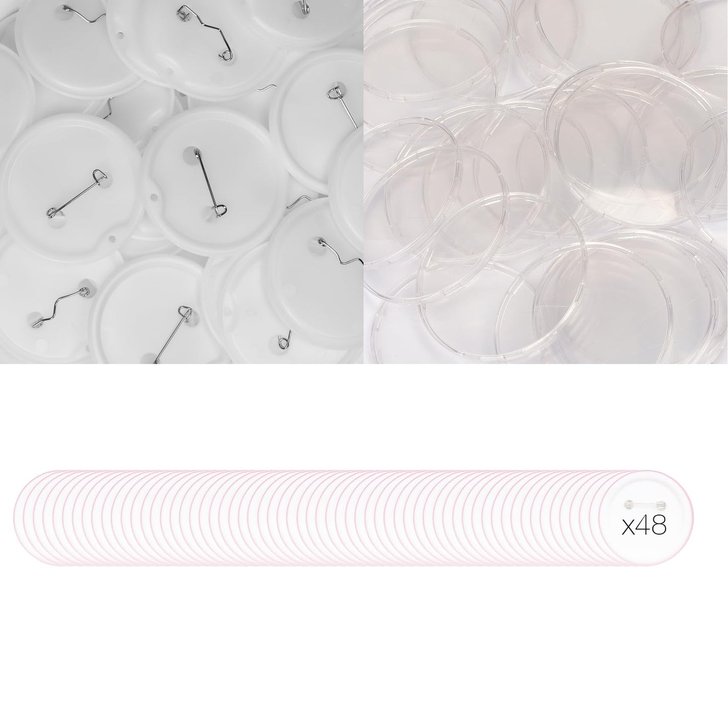 Lymoc 48pcs Button Parts for Badge Maker Machine, 55mm (2.16in) DIY Pin Button for LYMOC Maker Press Machine,Kids Press Badge Punch with Button Parts & Pictures & Circle Cutter