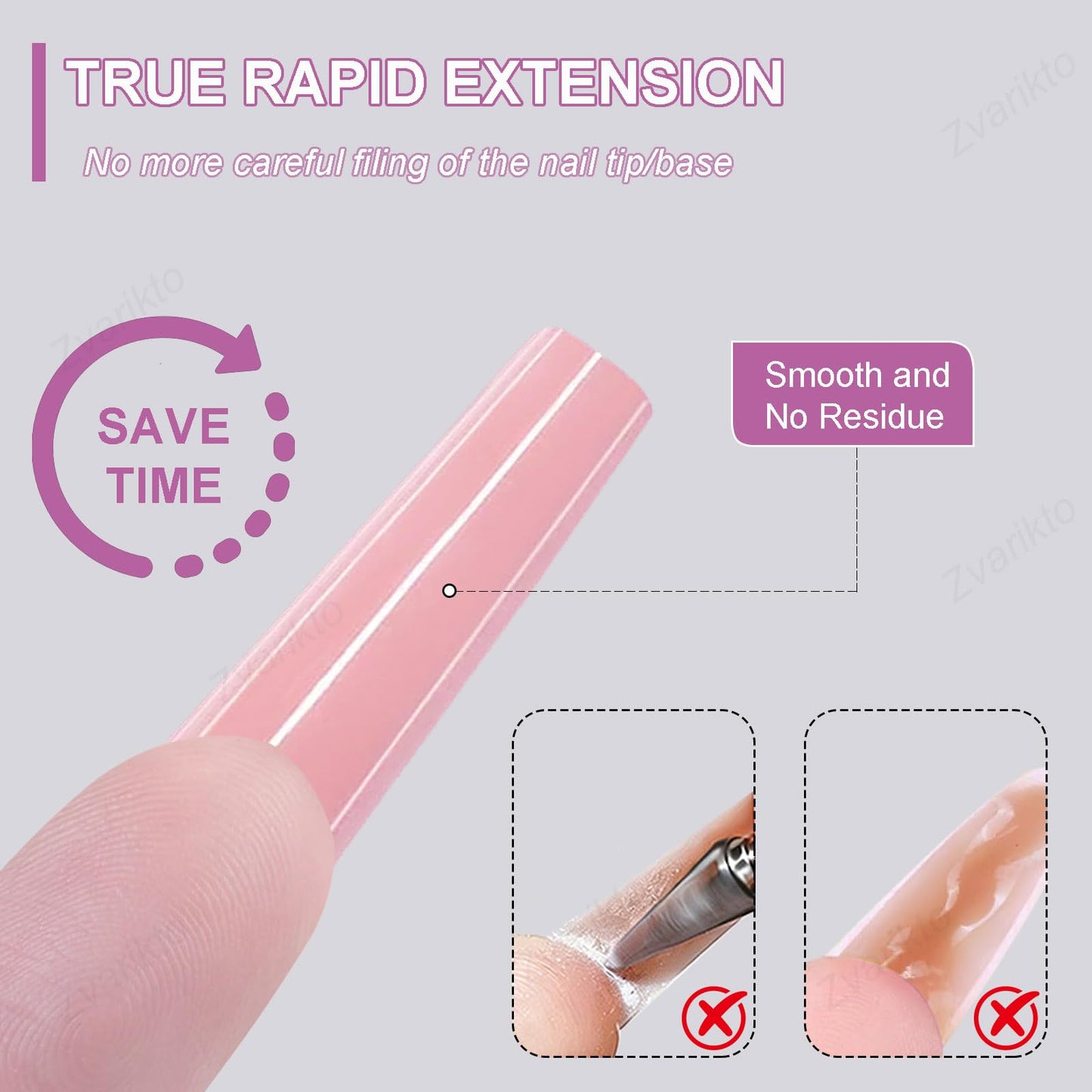 Zvarikto Sandwich Nails Dual Forms 240Pcs Oval Shape, Dual Nail Extension Forms with 15 Sizes, Reusable Plastic Nail Mold for Builder Gel & Poly Gel, No Paper Forms Needed, Salon & Home DIY Nail Art