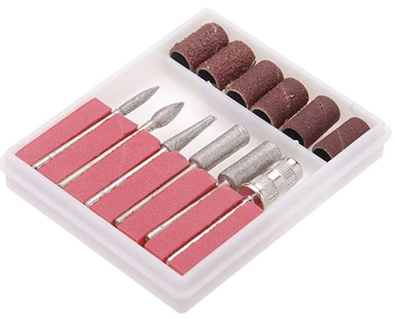 SIGNI 6Pc Nail Drill bits Set,Professional Nail Art Tools Set for Acrylic Art,Manicure & Pedicure Crystal Nail Files, Nail Drill Bits, Sanding Bands Perfect for Nail Salons & Beauty (Standard, 1)