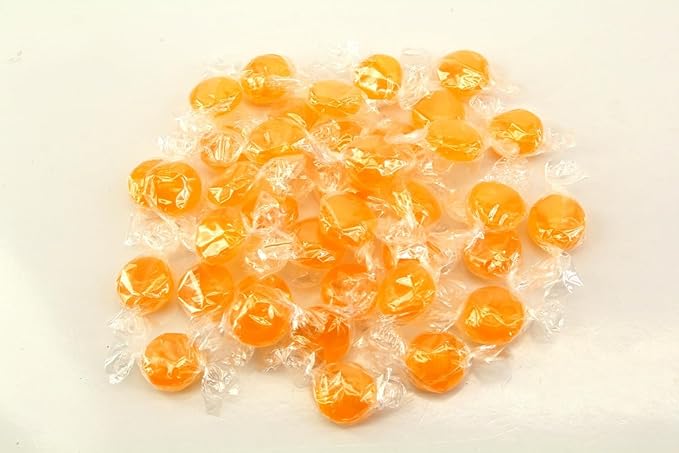 Planet Sweets Premium Sugar Free Butterscotch Hard Candy Buttons - 8 Ounce - Individually Wrapped Discs Candies