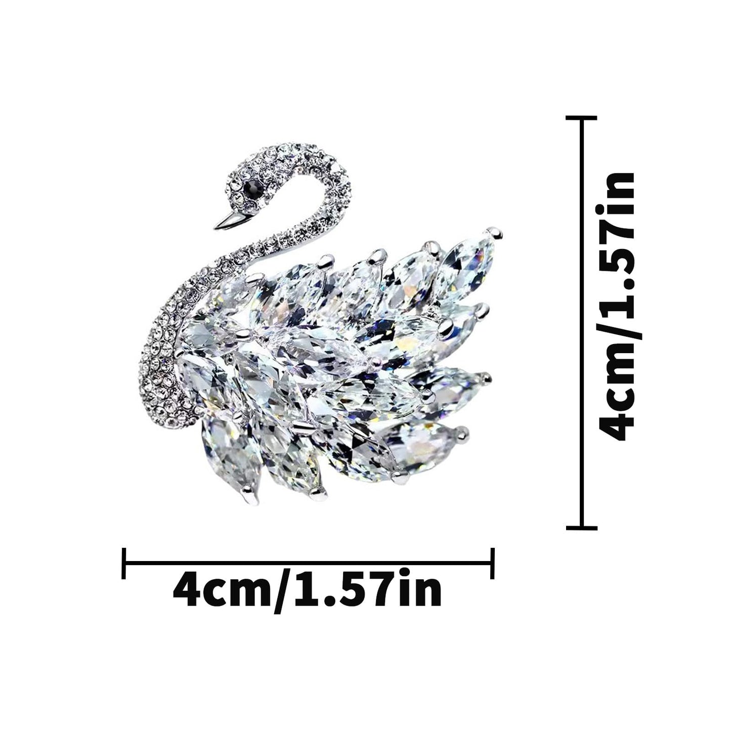 Vbvbip Elegant Crystal Swan Brooch for Women, Vintage Rhinestone Bird Brooches for Coats, Dresses, Wedding, Gift Idea, Exquisite Pearl & Crystal Brooch Pins