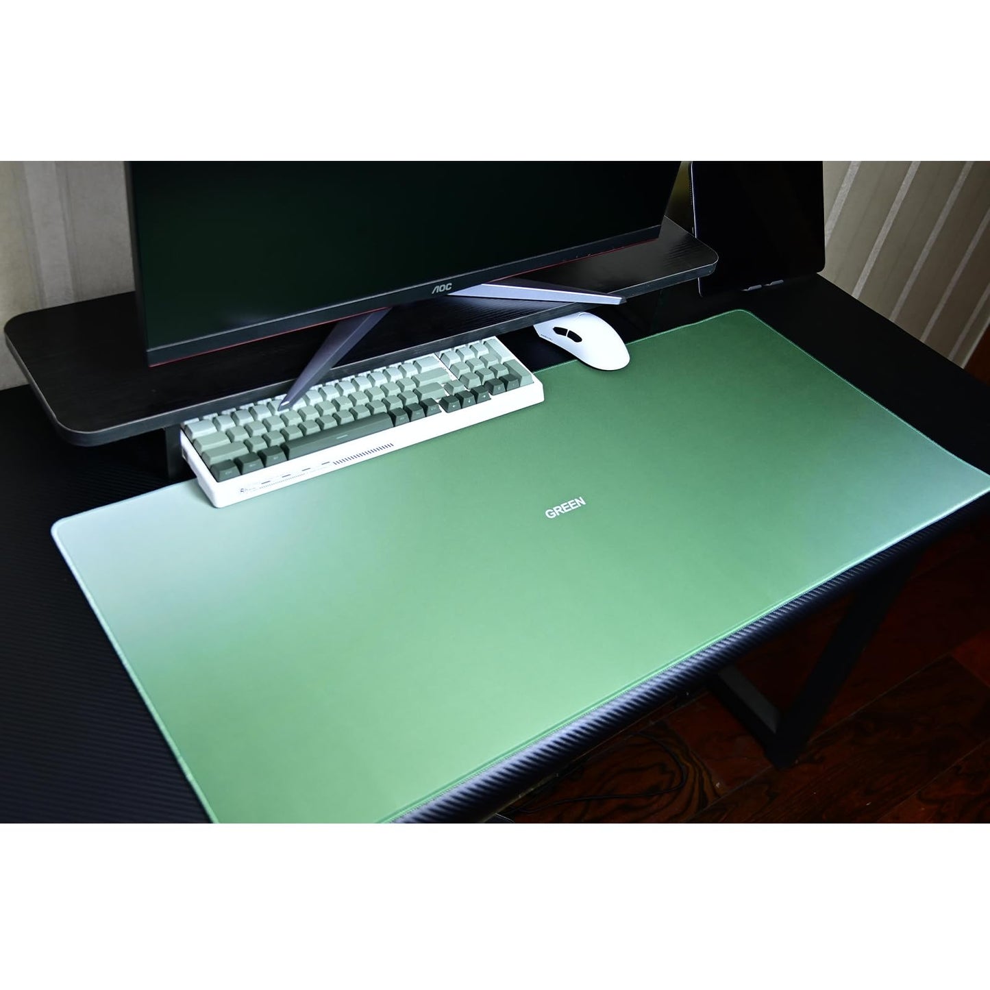[keyirangni]Mouse Pad,Large Gaming Mouse Pad,Gradient Pattern,Large Cloth Mouse Pad,Standard (35.4x15.7x0.12in),Thick Keyboard Pad,Washable Non-Slip Rubber Base Table Mat(Natural Green)