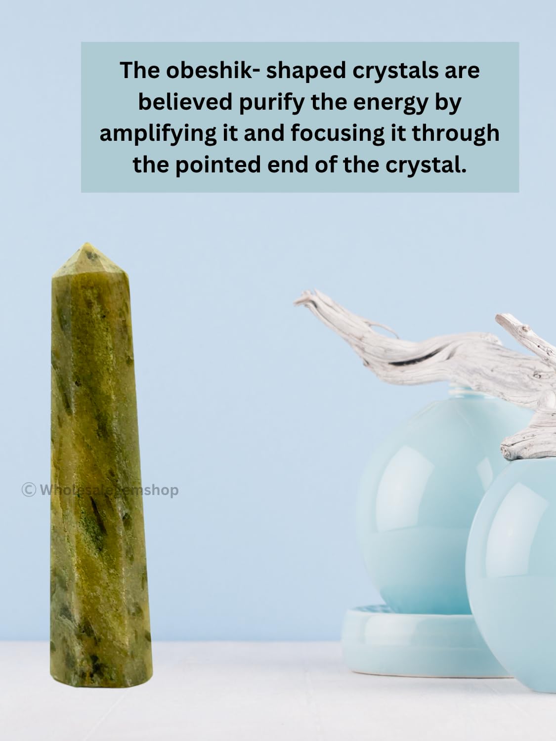 3 Inch Green Kyanite Gemstones Obelisk Tower Jumbo Facet Aura Rock Crystal Natural Polished Earth Wand Spirit