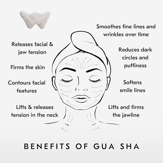 Mount Lai Vitality Qi White Jade Gua Sha Facial Tools Sculpting Tool with Protective Pouch - Face & Body Guasha Tools for Self-Care, Sculpting, Puffiness Relief & Muscle Tension Massage