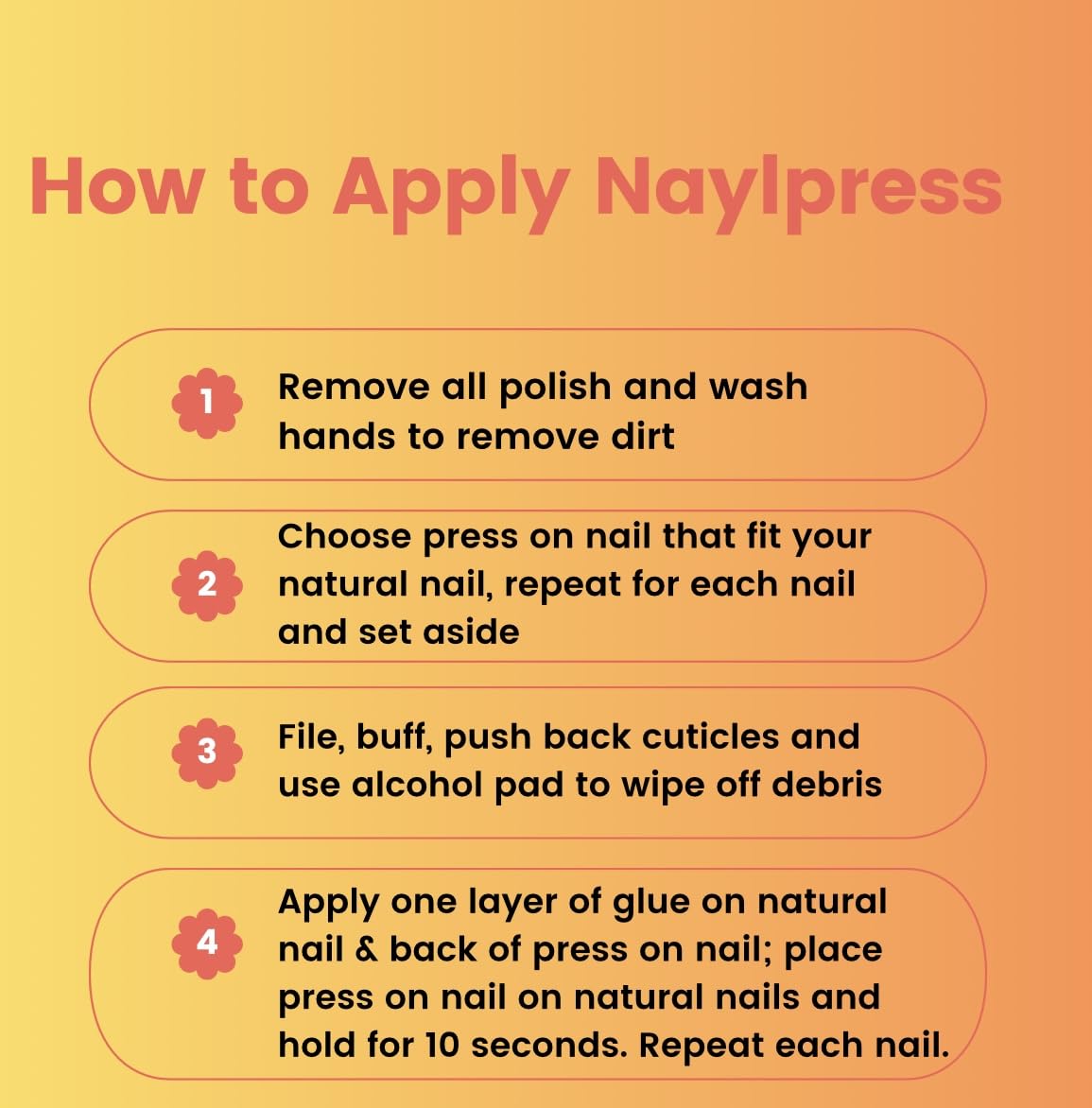 Naylpress Press On Nails - Crimson Cafe | Red Short Round Nails, Reusable | 12 Sizes, 24 Nail Set
