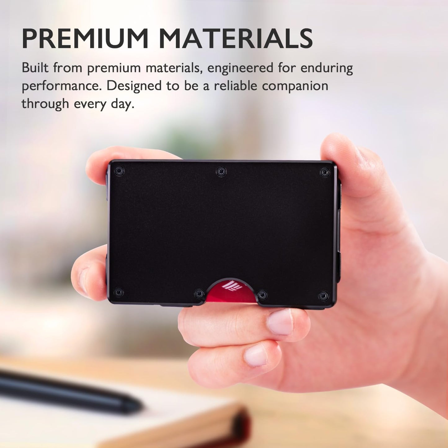 RUNBOX Slim Wallet for Men - RFID Blocking Metal Card Holder with Money Clip,Minimalist Thin Front Pocket Wallet, Holds 15 Cards,Gifts for Men,Men's Accessories