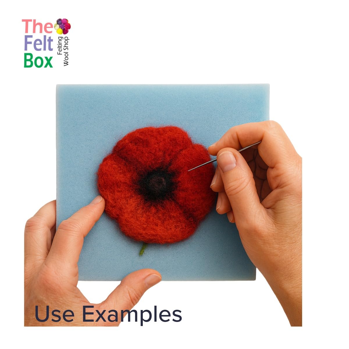 The Felt Box Roving Wool Red for Felting – 100g Carded Batts (3.5oz) Core & Craft Wool