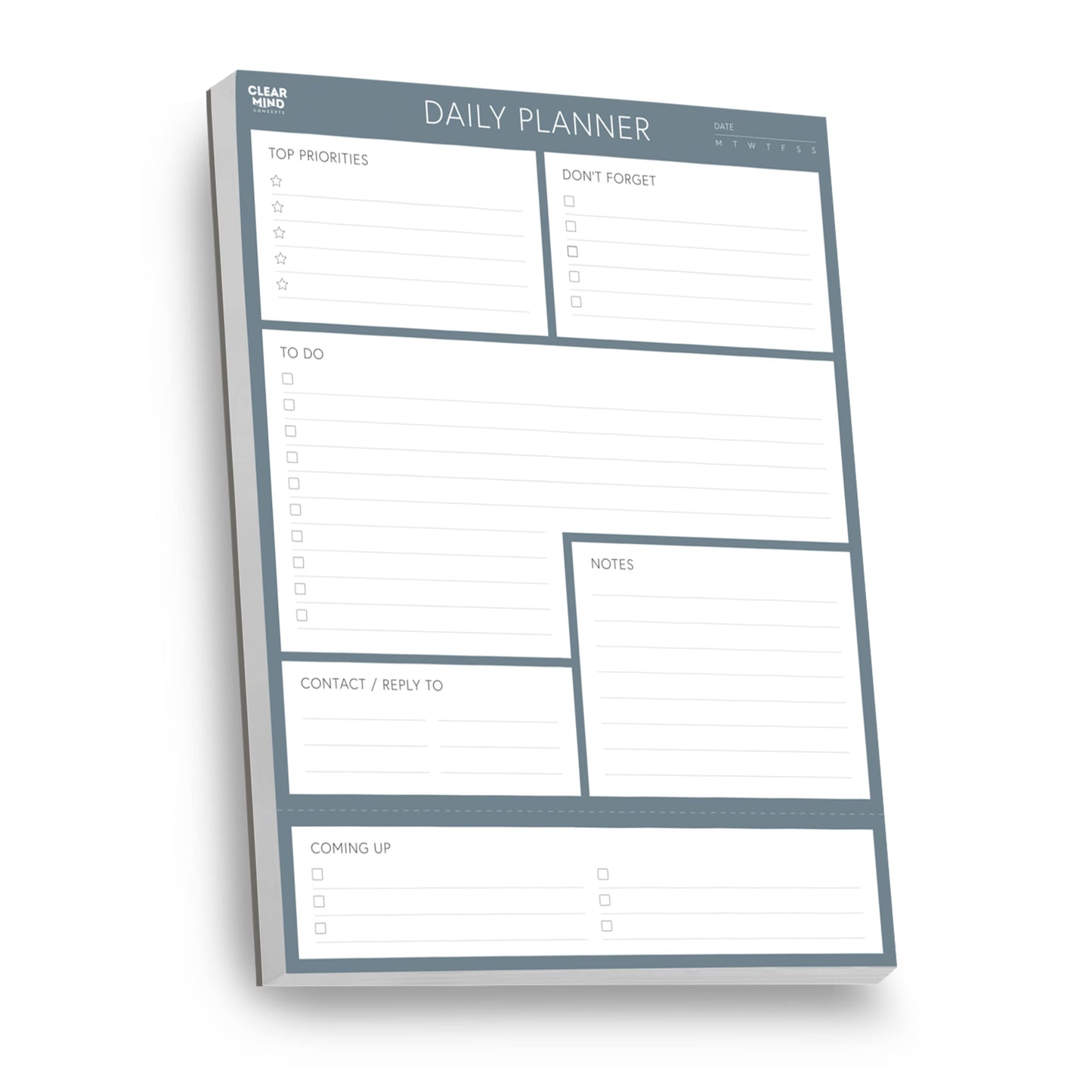 Daily Planner Desk Pad, Undated Tear Off To Do List Pad with Priorities and Notes, Thick 120gsm Paper, 100 Sheets, Small Desk Pad for Work Office, 5.6 x 8.3 Inches