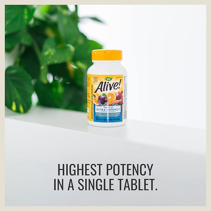 Nature's Way Alive Once Daily Men's 50 Plus Multi Ultra Potency Tablets, 60 Count