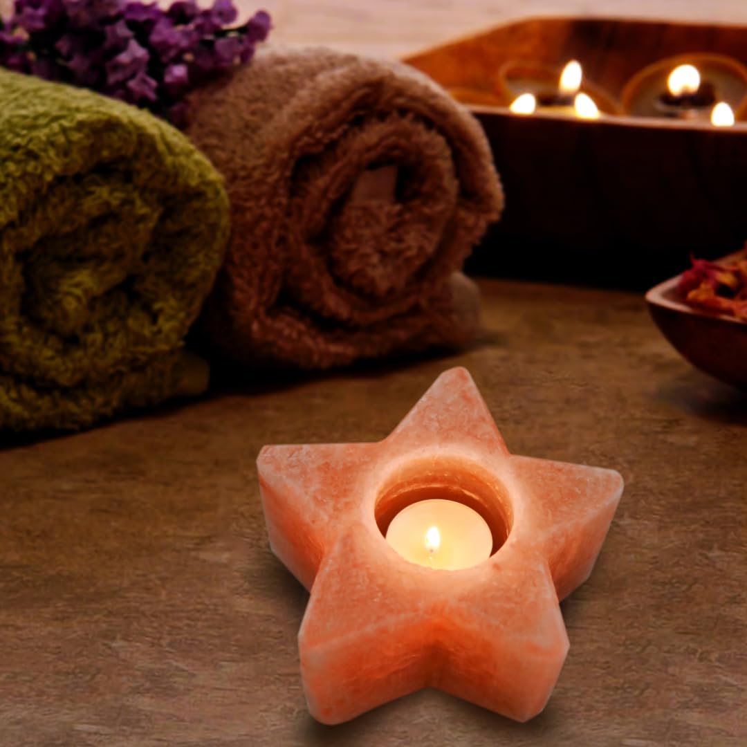 NB Himalayan Pink Salt Tea Light Holder (Star)